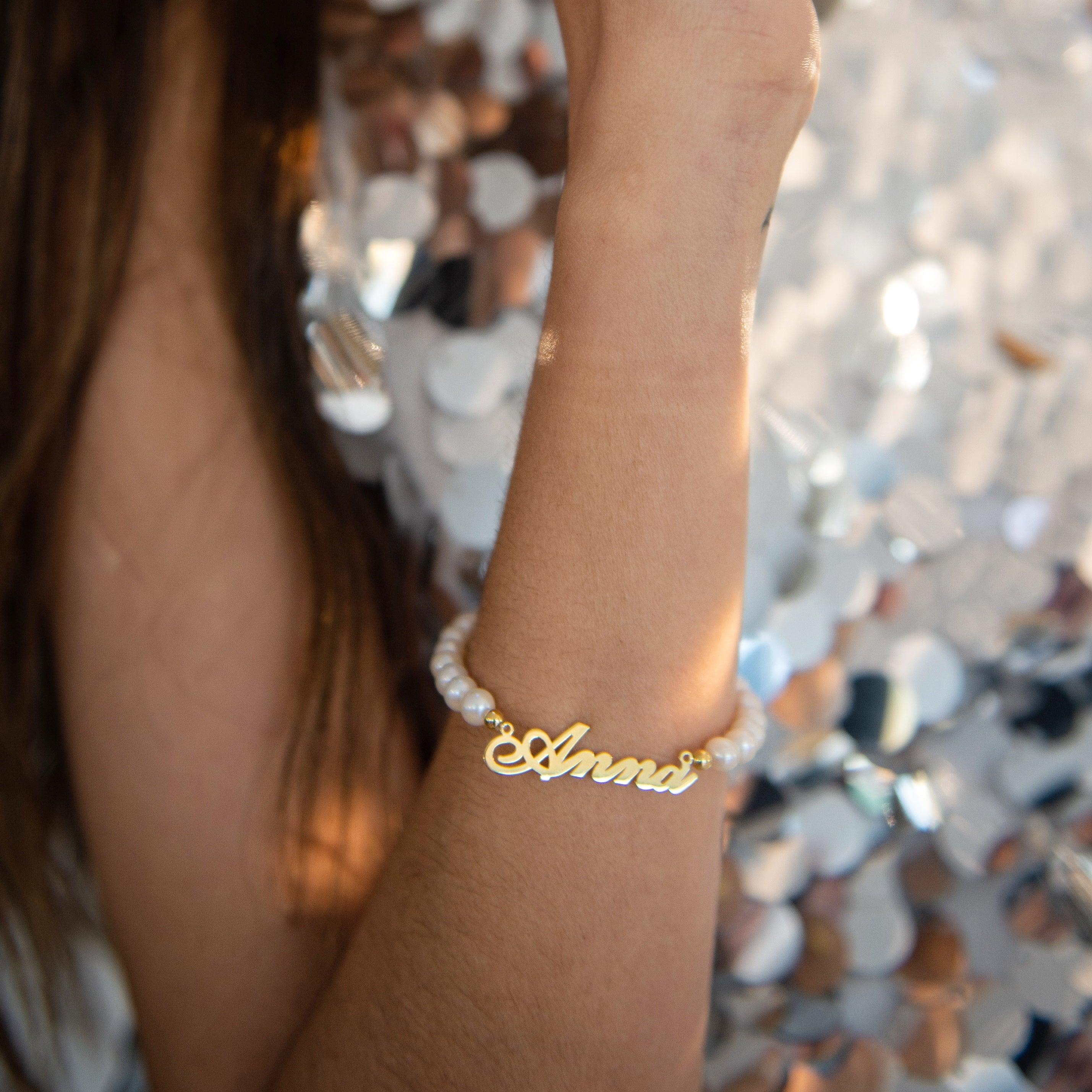 Audrey Pearl Name Bracelet - Image 4