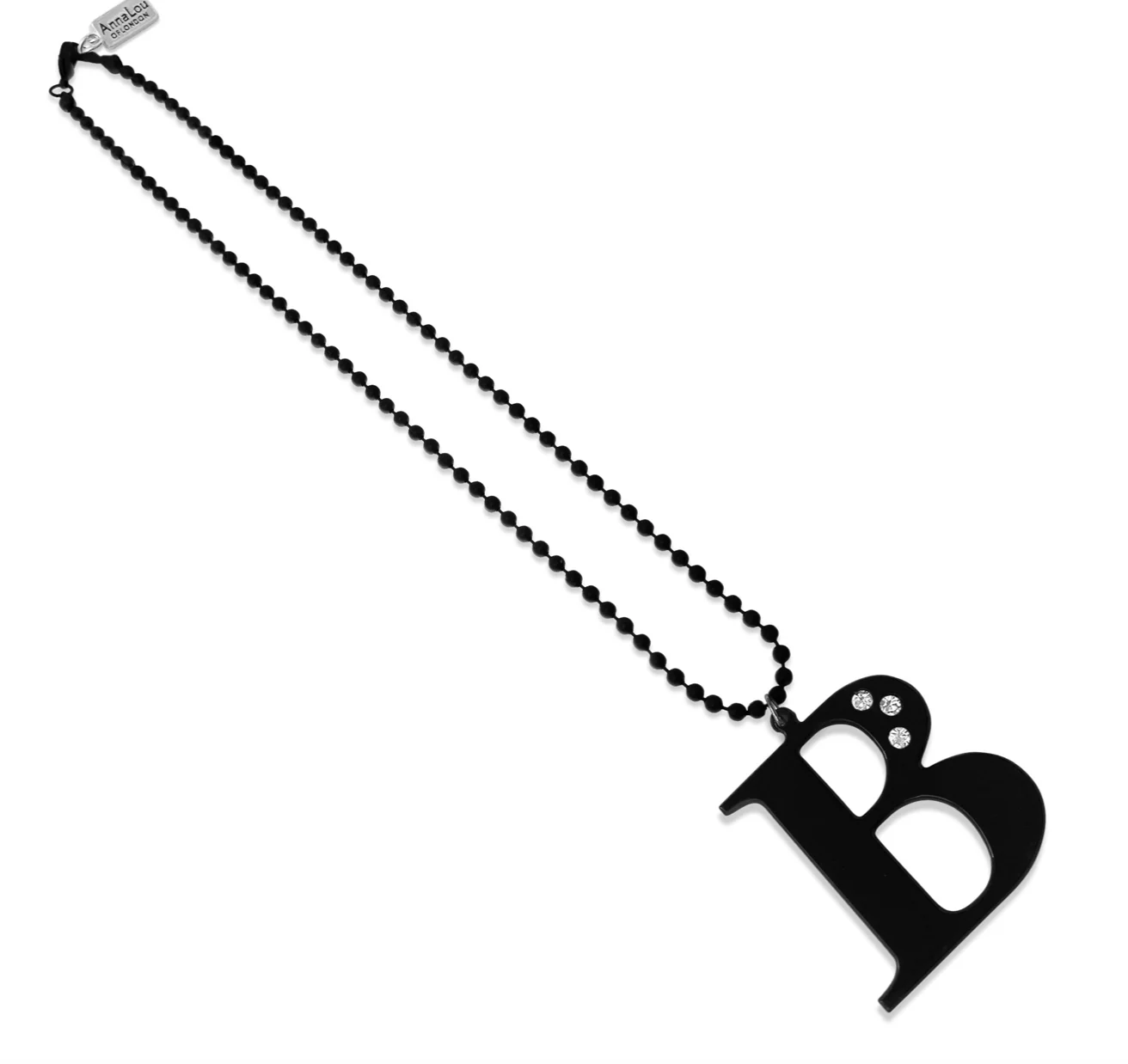 B Lucite Crystal Necklace - Image 3