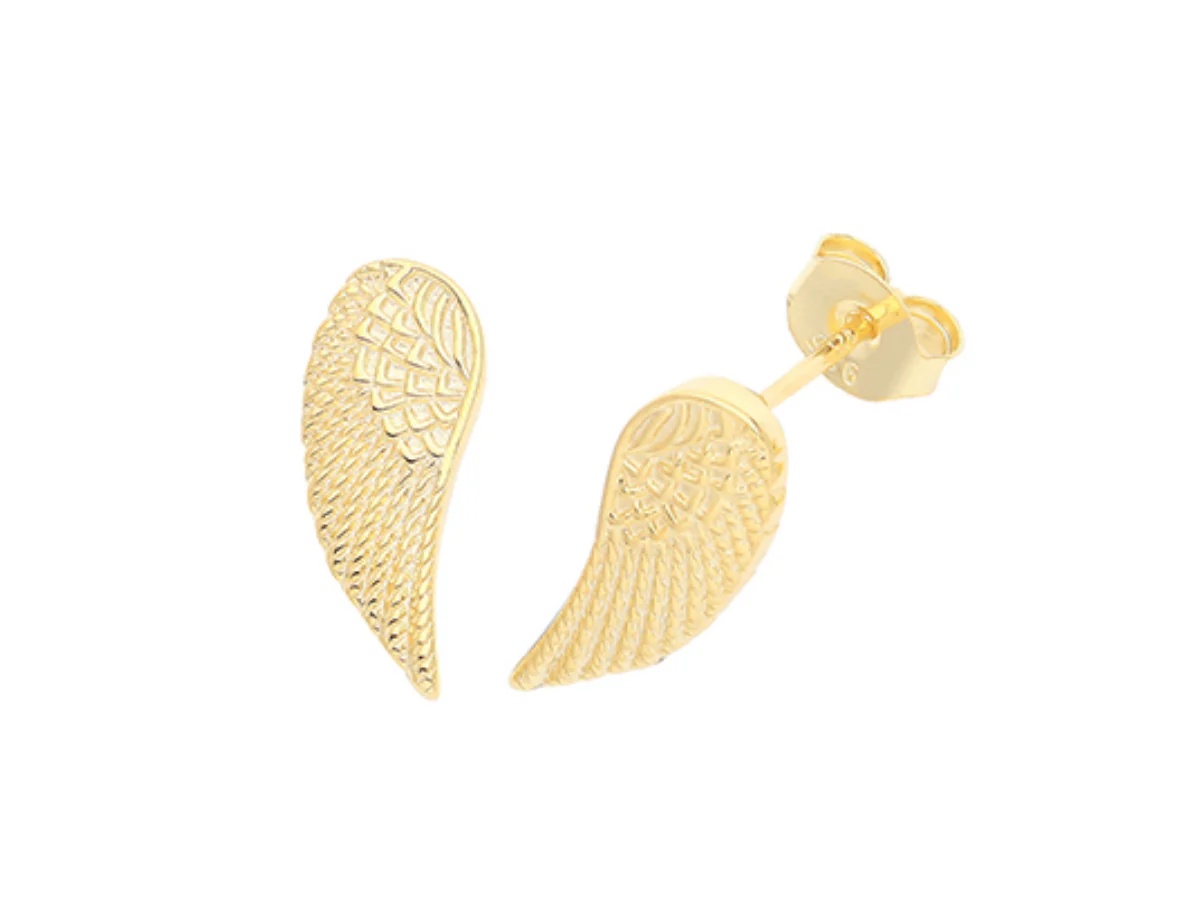 Angel Wing Earrings: Celestial Wing Stud Earrings - Image 2