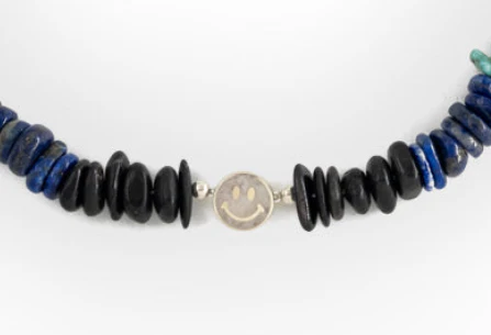 Miley Face Necklace: Chakra Smiley Face Gemstone Necklace - Image 2