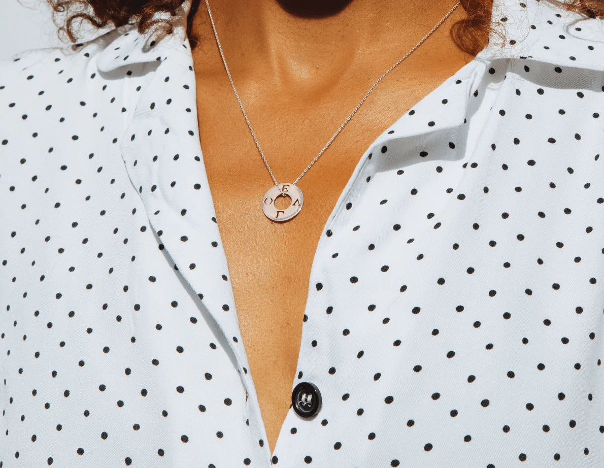 Circle Initial Necklace - Image 3