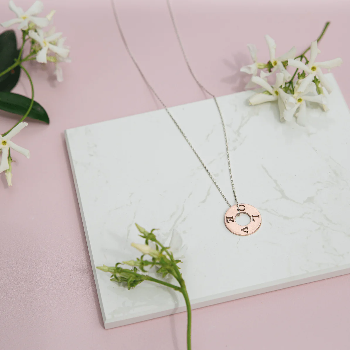 Circle Initial Necklace - Image 4