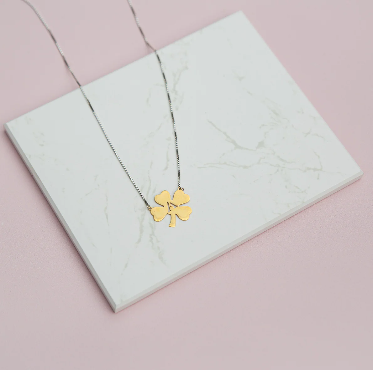Clover Initial Necklace - Image 3