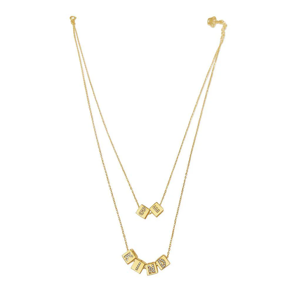 Crystal Cube Letter Necklace - Image 10