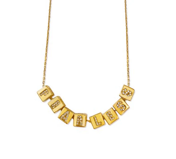 Crystal Cube Letter Necklace - Image 5