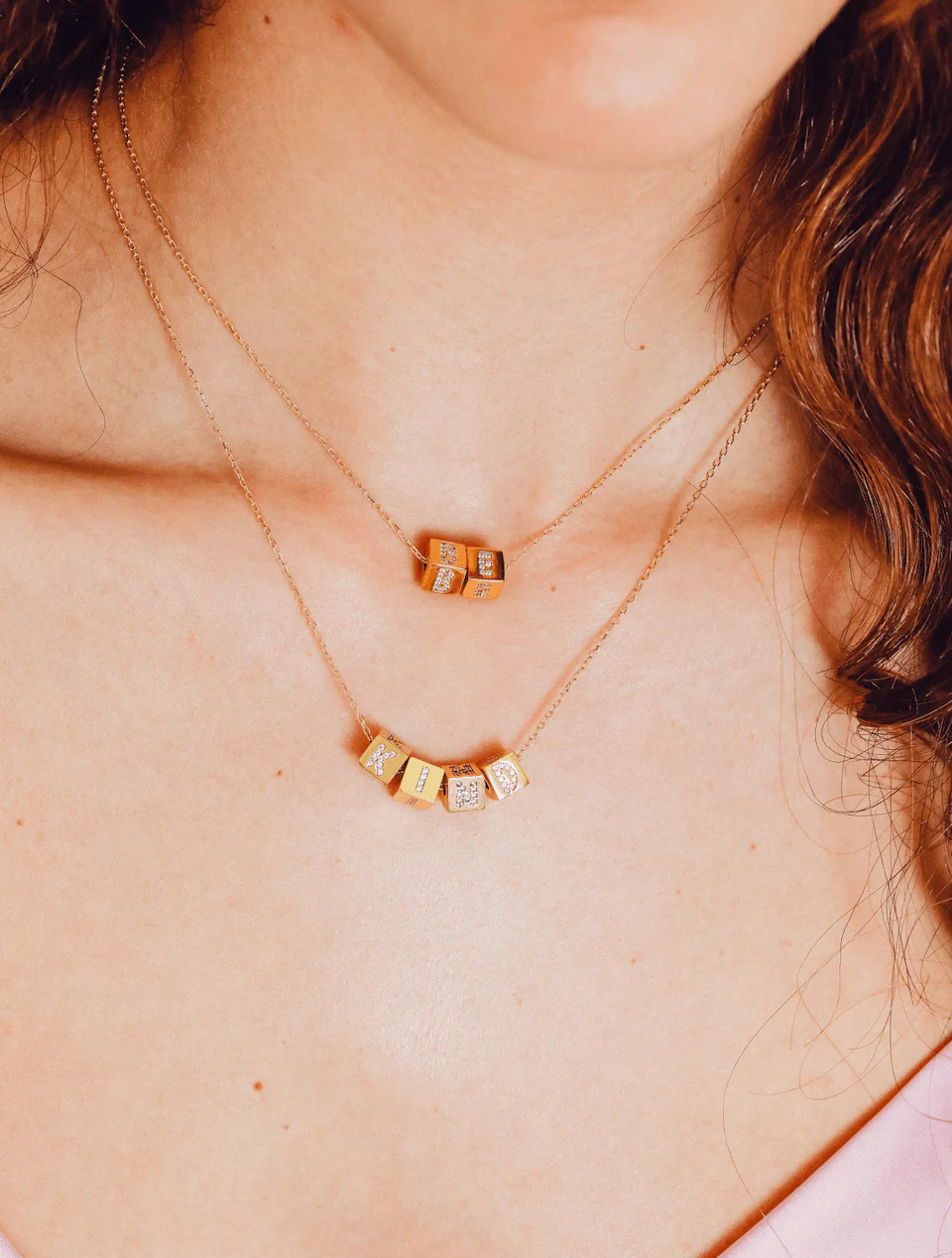 Crystal Cube Letter Necklace - Image 8
