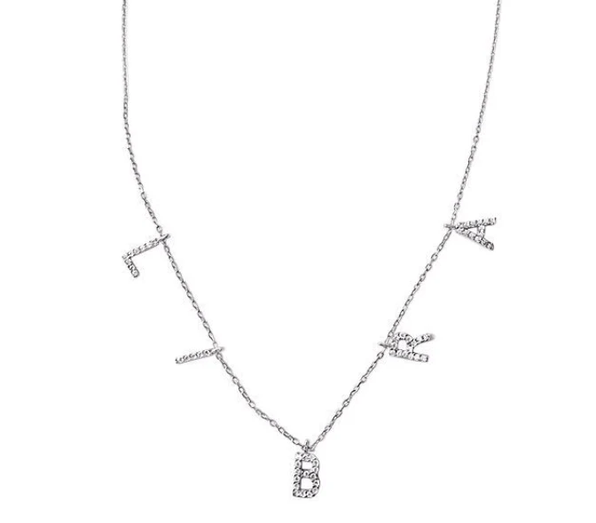 Crystal Letter Necklace - Image 3
