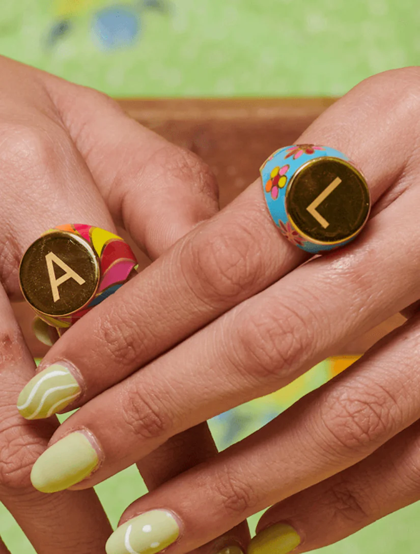 Daisy Trippy Hippie Personalised Ring - Image 4