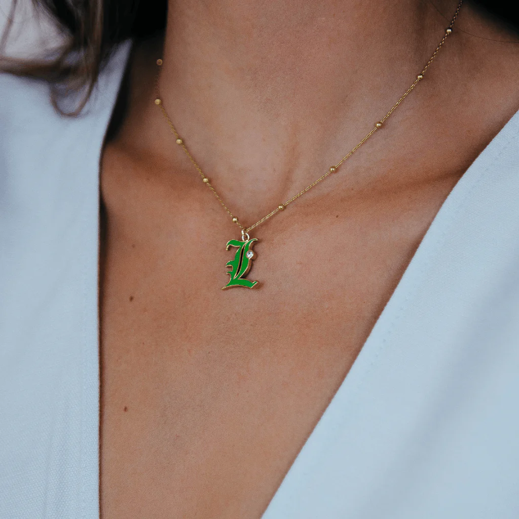 Dora Enamel Initial Necklace - Image 4