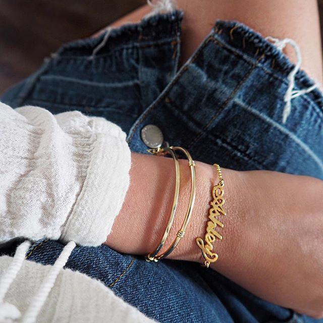 Solid Gold Name Bracelet - Image 6