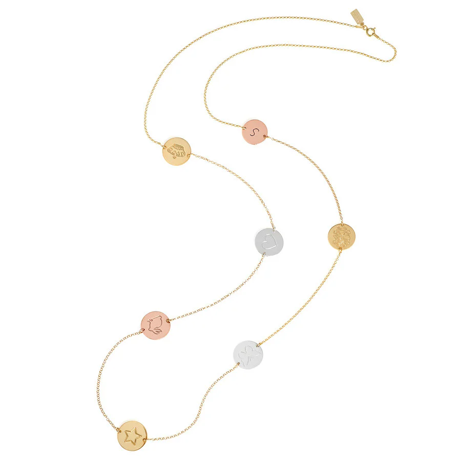Engraved Charm Long Necklace - Image 2