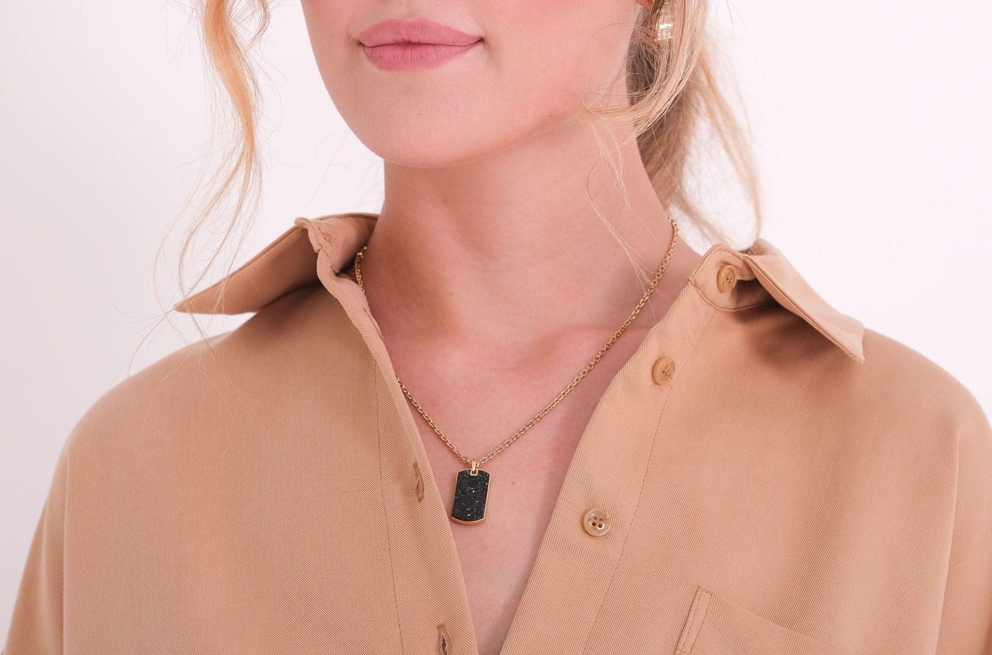 Gemstone Dog Tag Necklace - Image 2