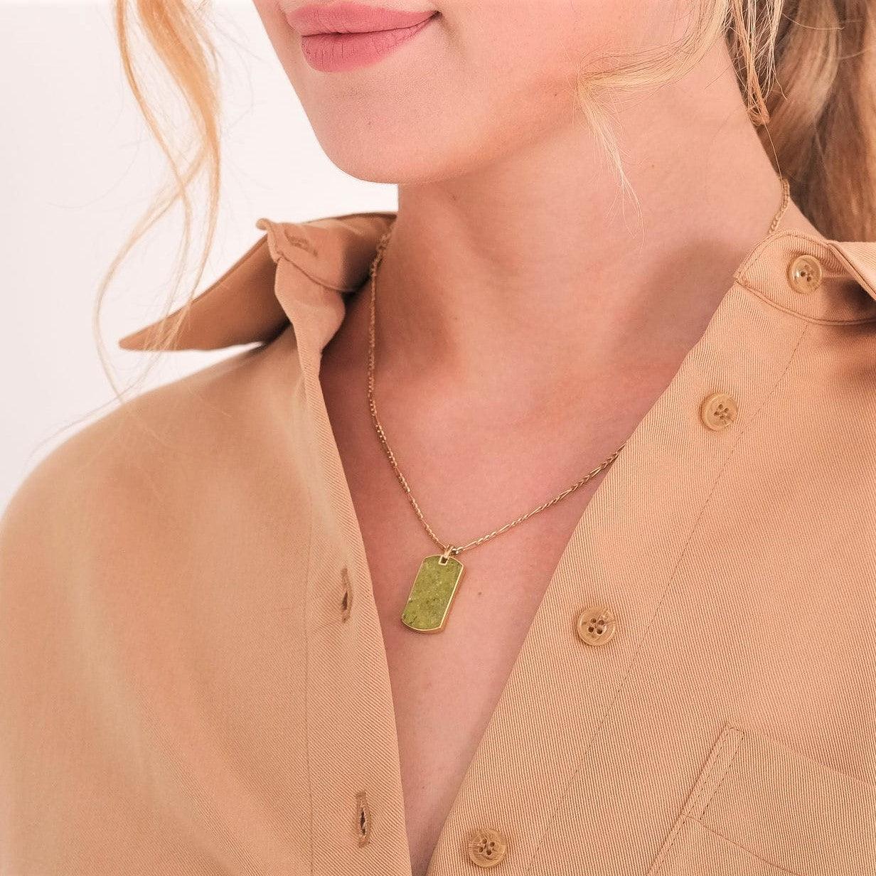 Gemstone Dog Tag Necklace - Image 3