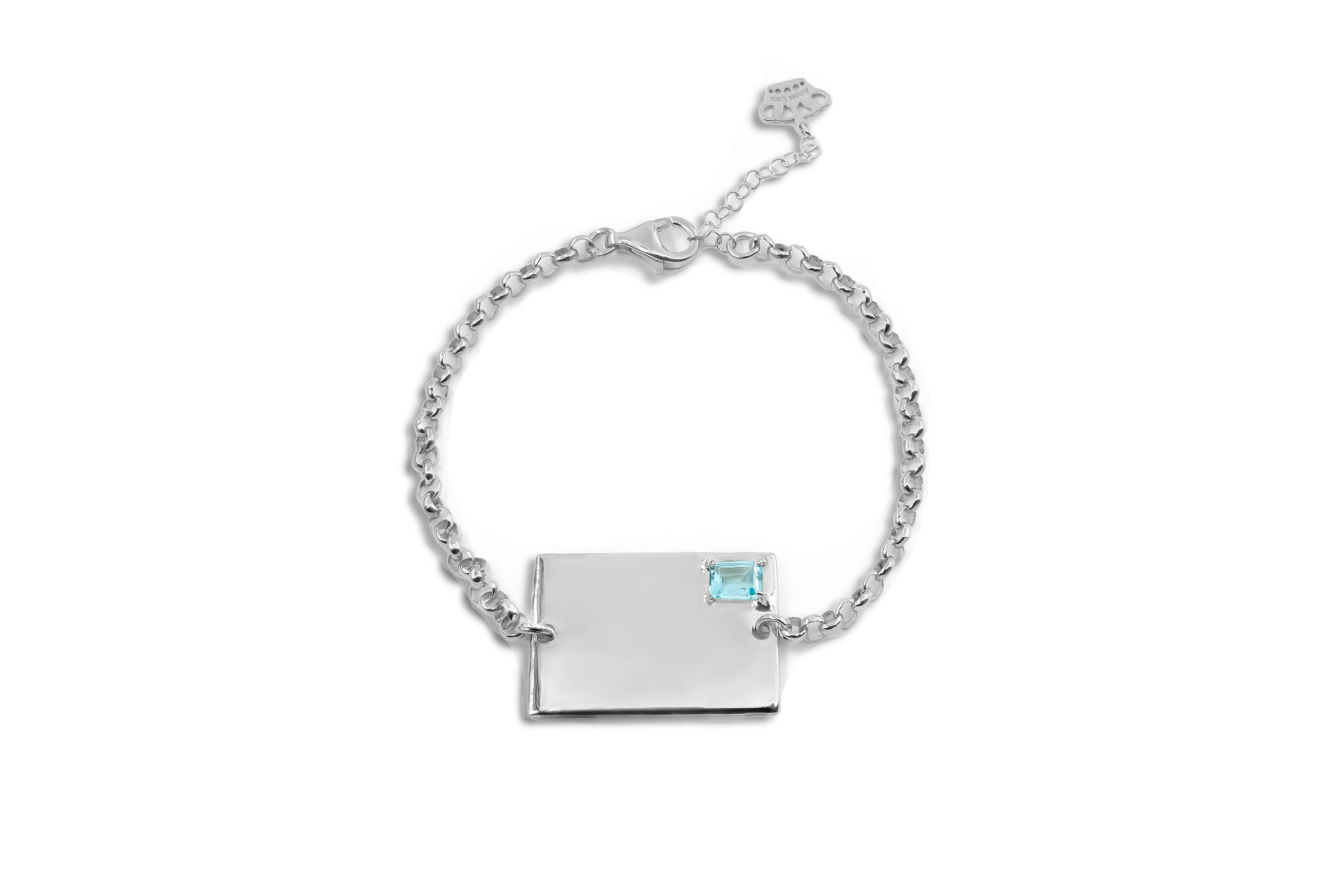 Gemstone Rectangle Birthstone Bracelet - Image 3