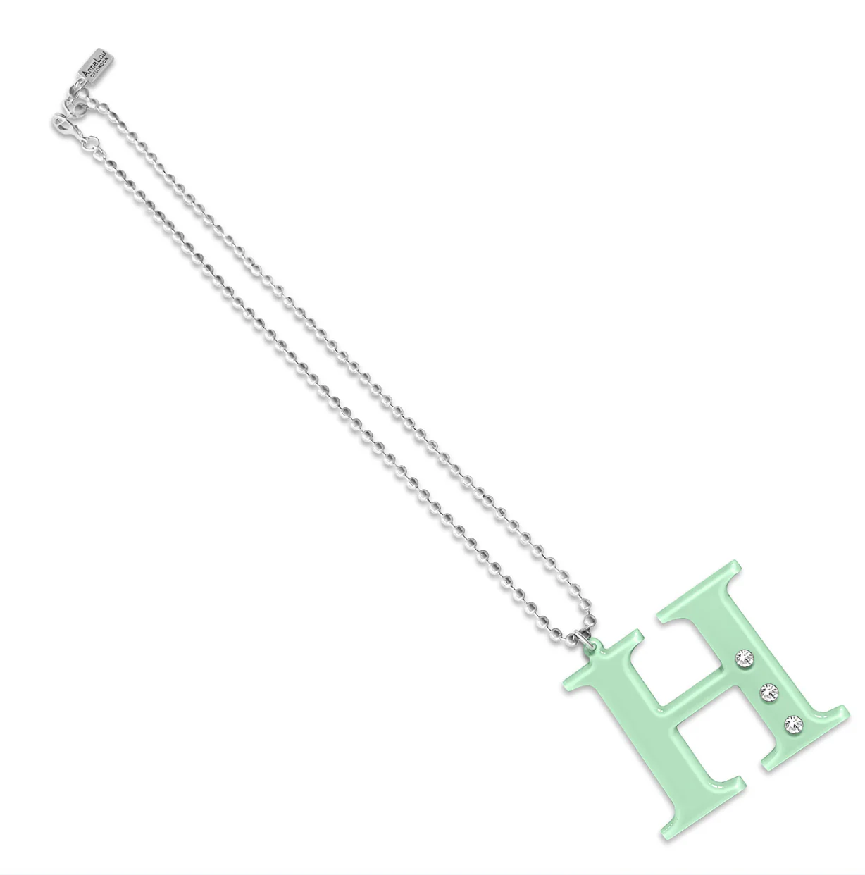 H Lucite Crystal Necklace - Image 4