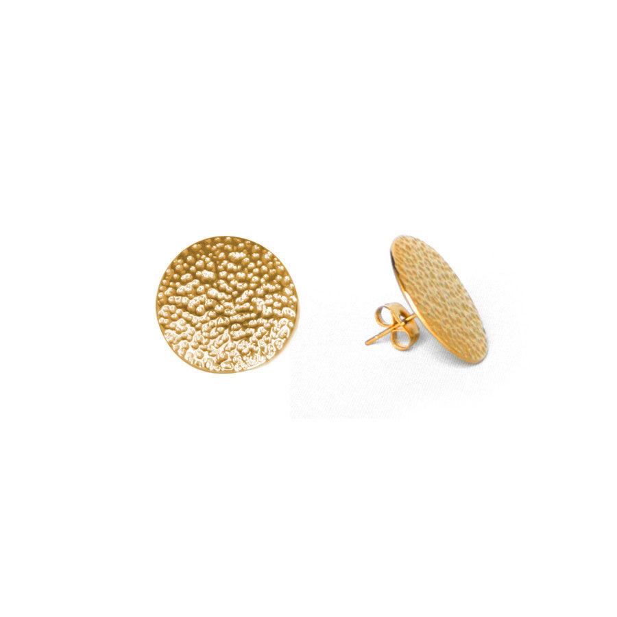 Hammered Disc Stud Earrings - Image 3