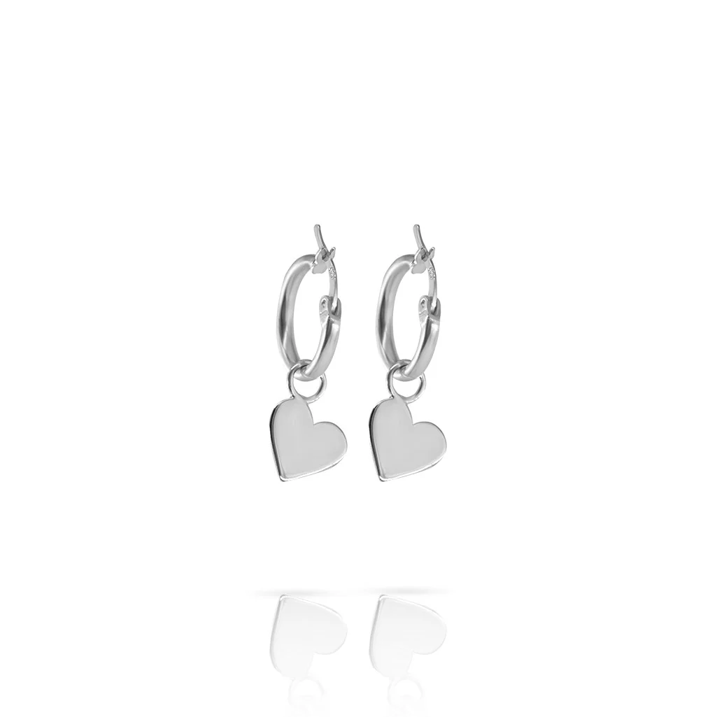 Heart Charm Huggie Earrings - Image 3