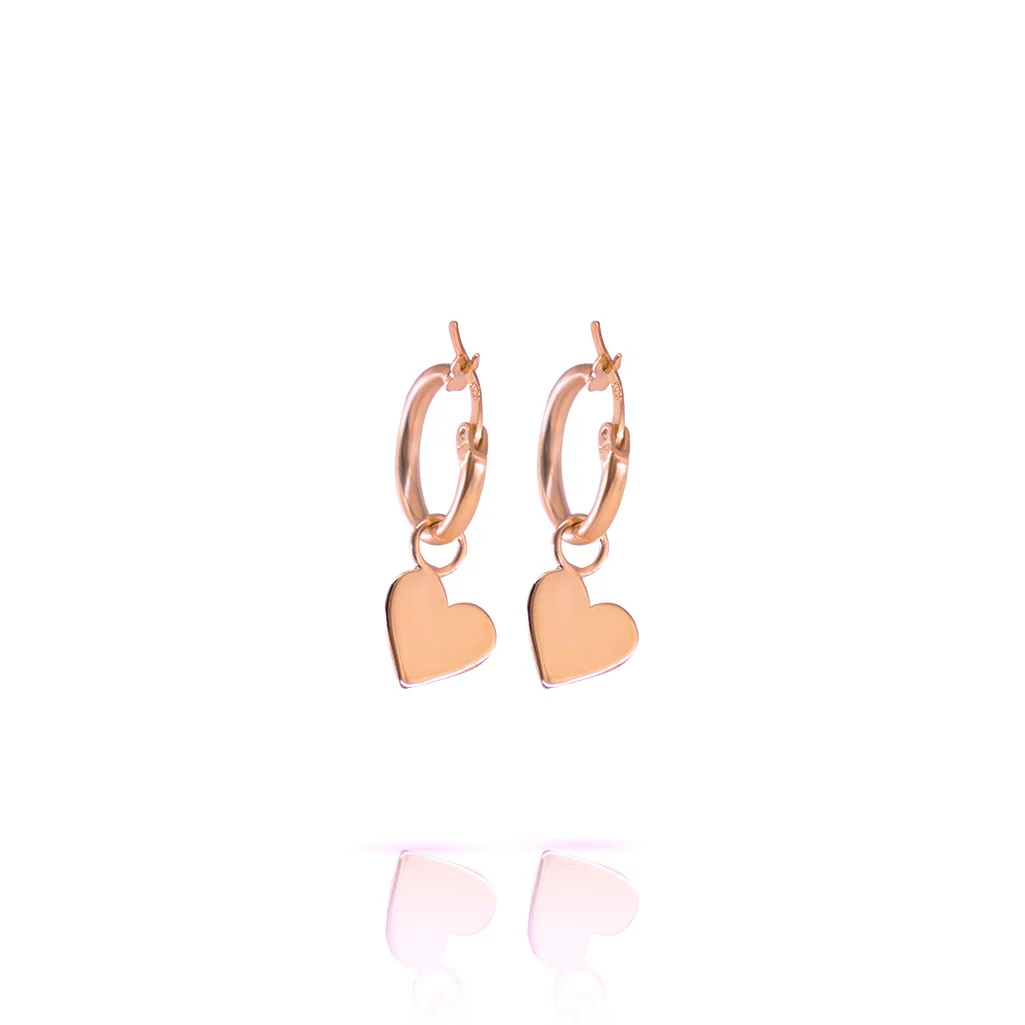 Heart Charm Huggie Earrings - Image 5