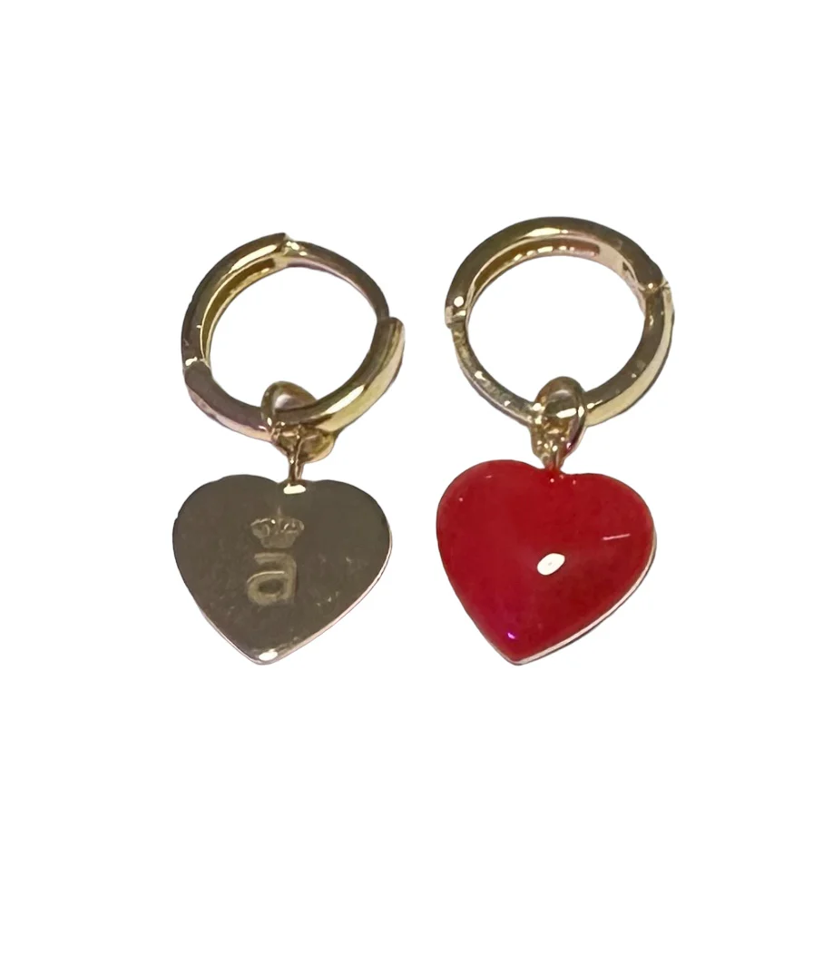 Heart Huggies Hoop Earrings - Image 3