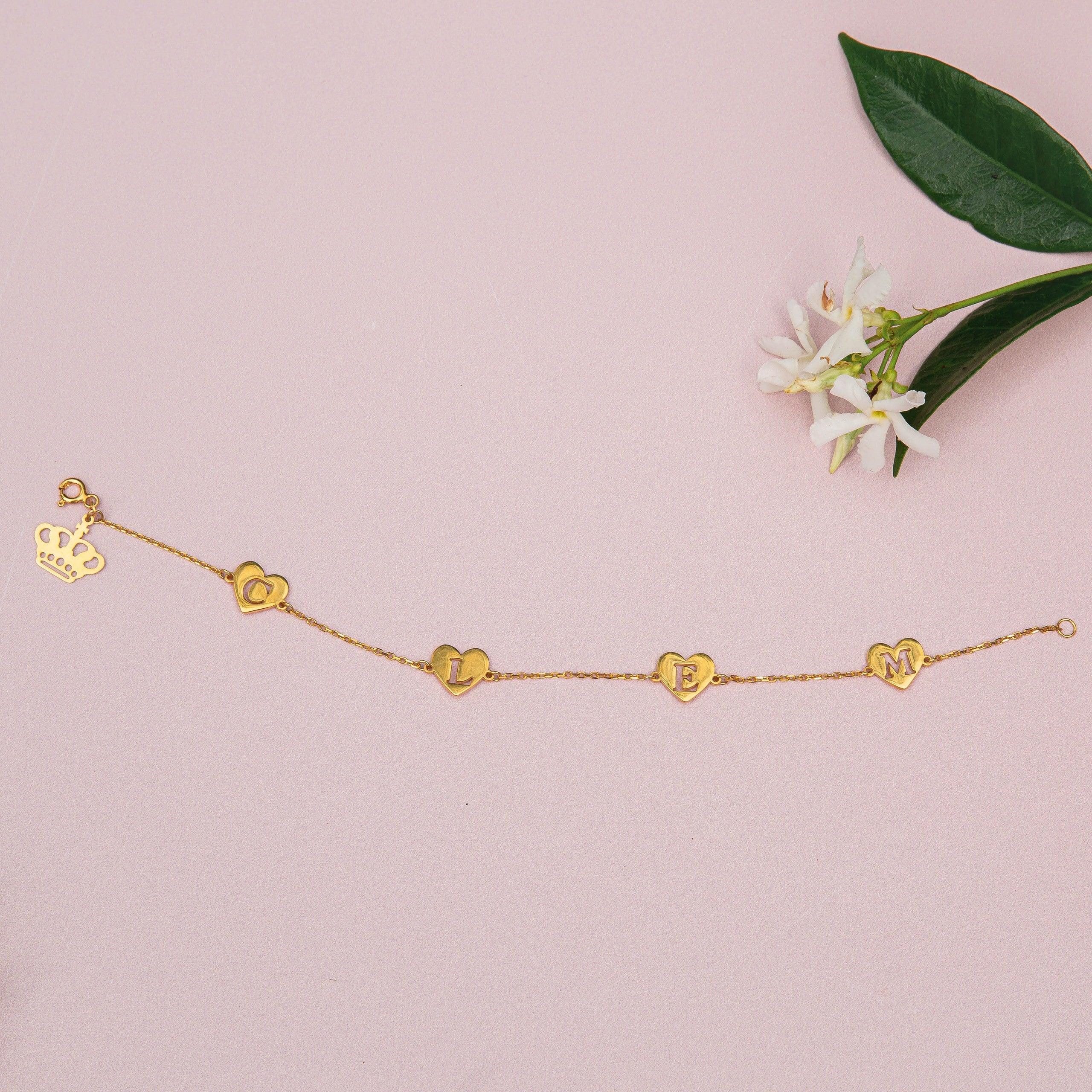 Heart Initial Charm Bracelet - Image 6
