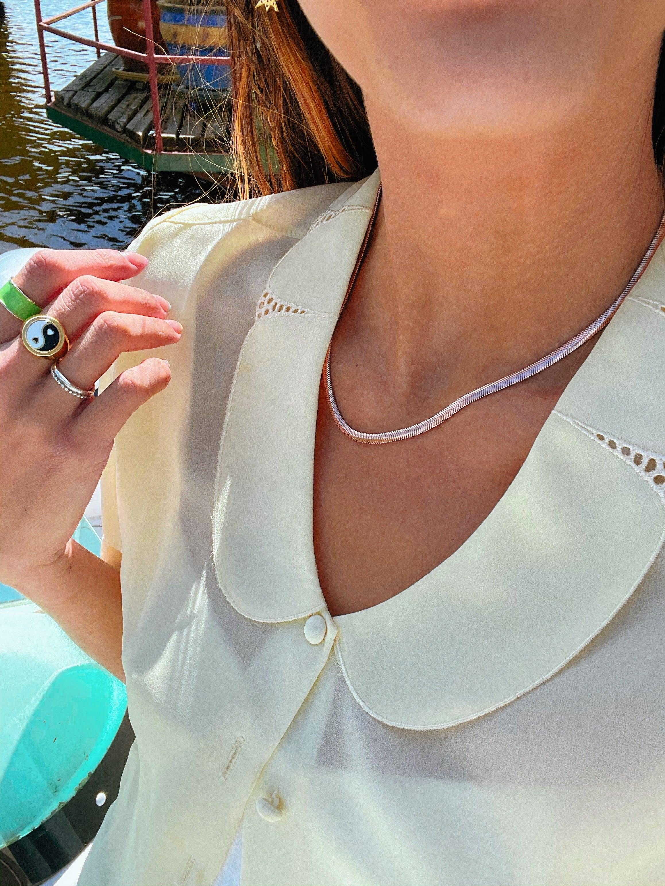 Herringbone Chain Necklace - Image 14