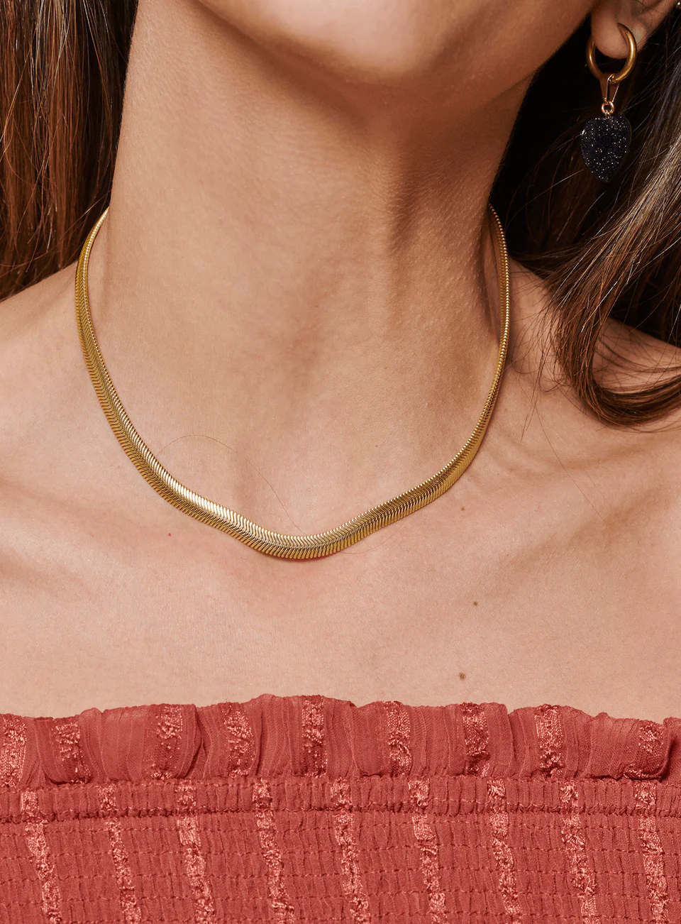 Herringbone Chain Necklace - Image 4