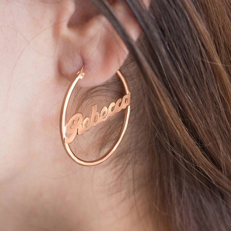 Hoop Name Earrings - Image 3