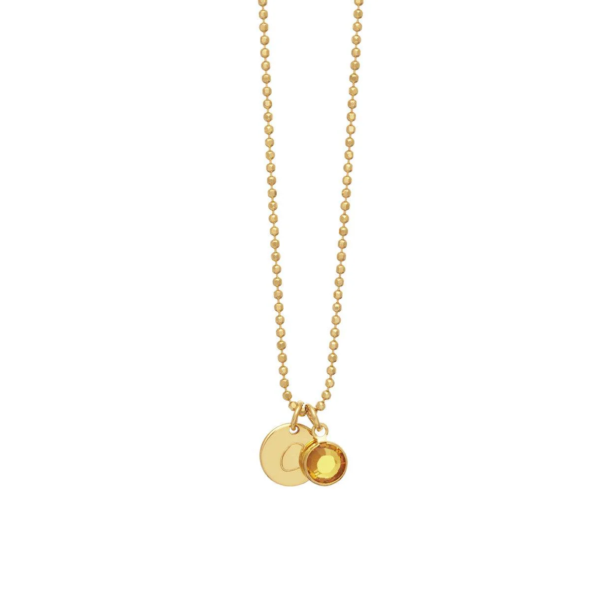 Initial Disc Birthstone Necklace - Image 6