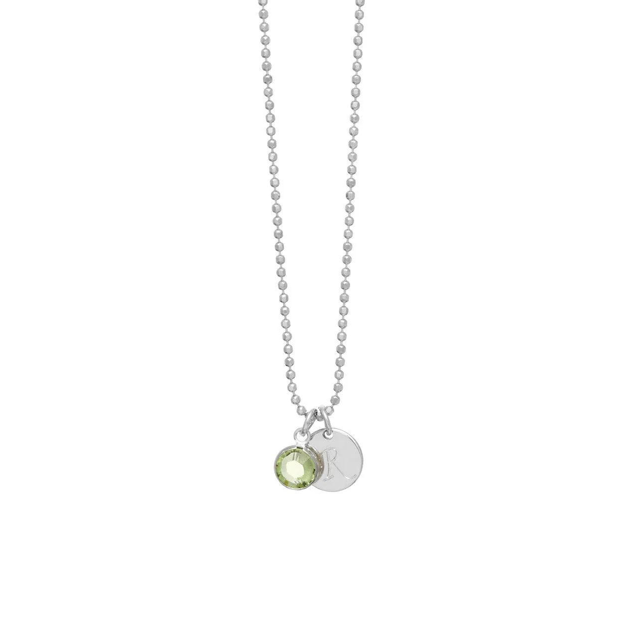 Initial Disc Birthstone Necklace - Image 7