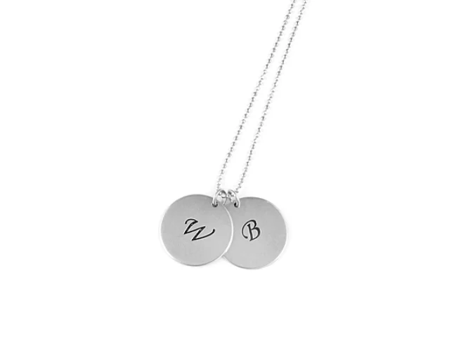 Initial Italic Disc Necklace - Image 3