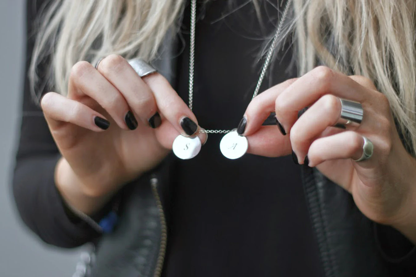Initial Italic Disc Necklace - Image 4