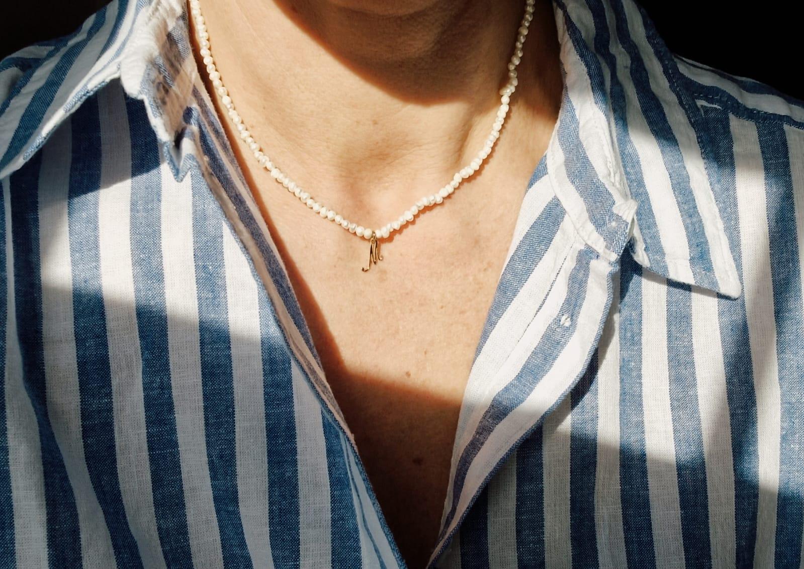 Initial Turquoise Gemstone Necklace - Image 3