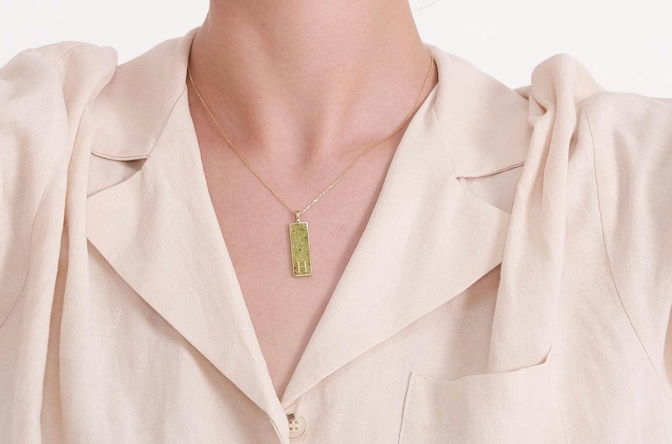 Initial Vertical Gemstone Necklace - Image 2