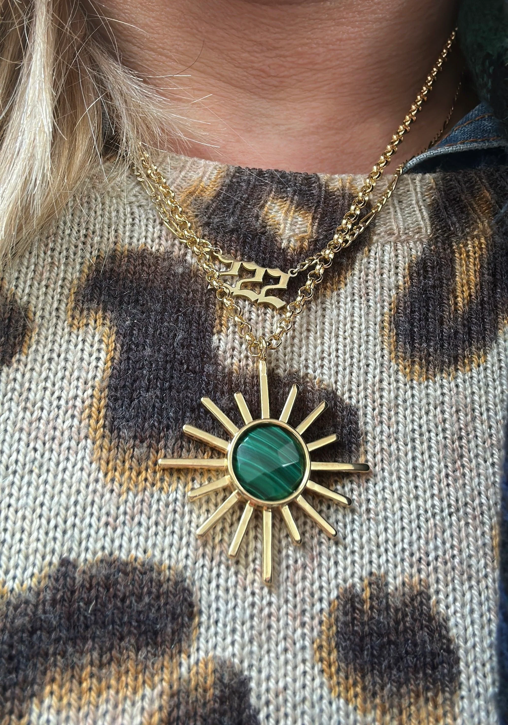 Gemstone Sun Necklace - Image 2