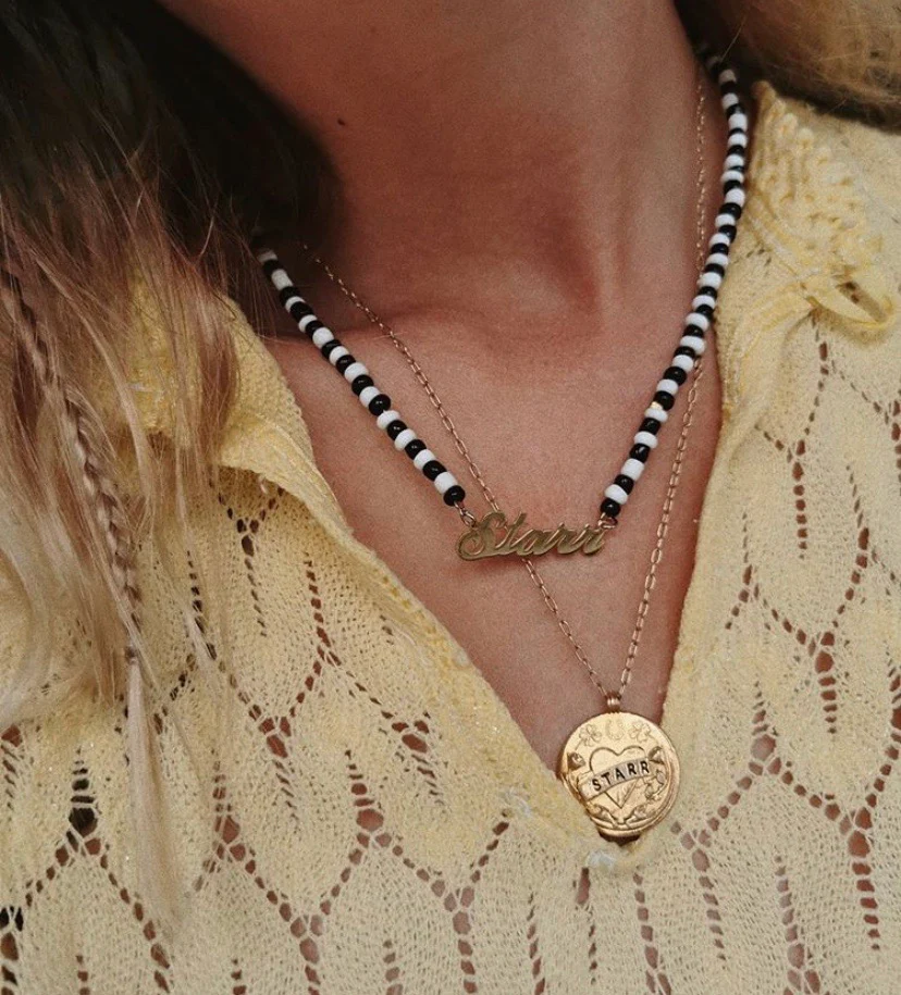 Monochrome Beaded Name Necklace - Image 4