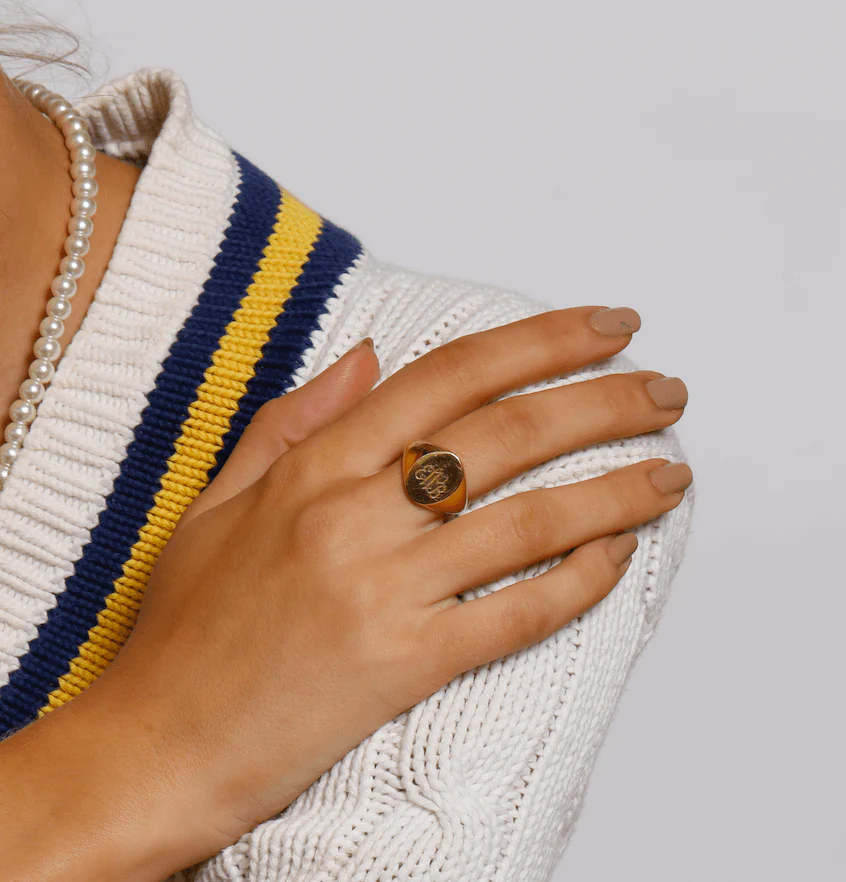 Monogram Signet Initial Ring - Image 6