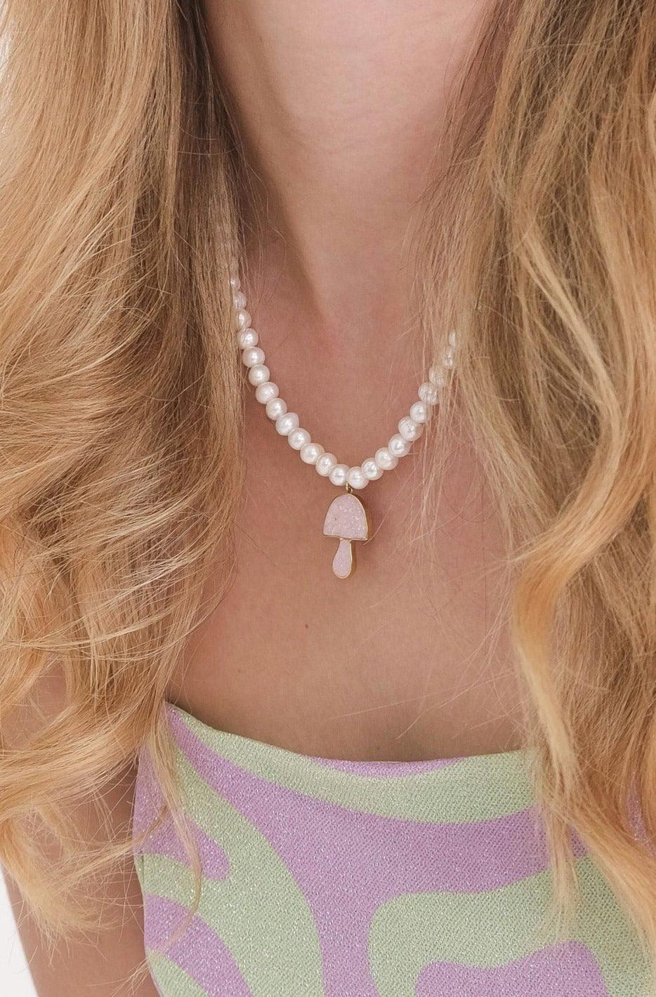 Mushroom Gemstone Necklace - Image 3