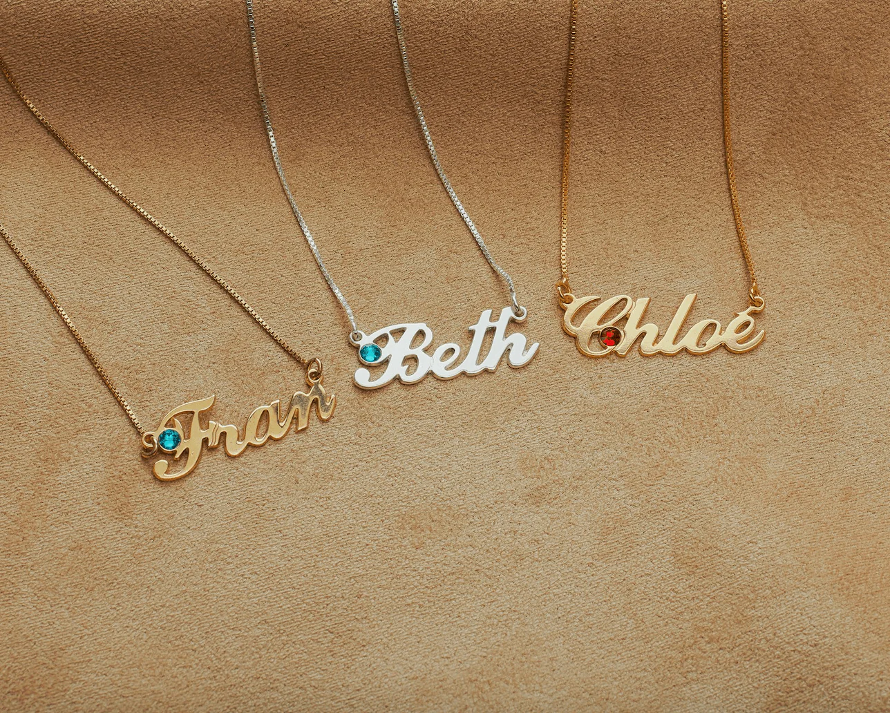 Name Birthstone Necklace - Image 4