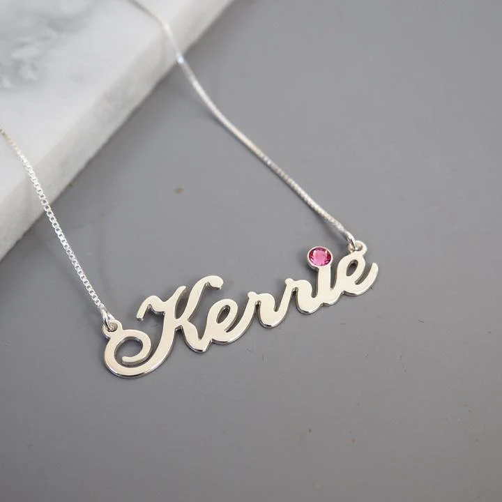 Name Birthstone Necklace - Image 8