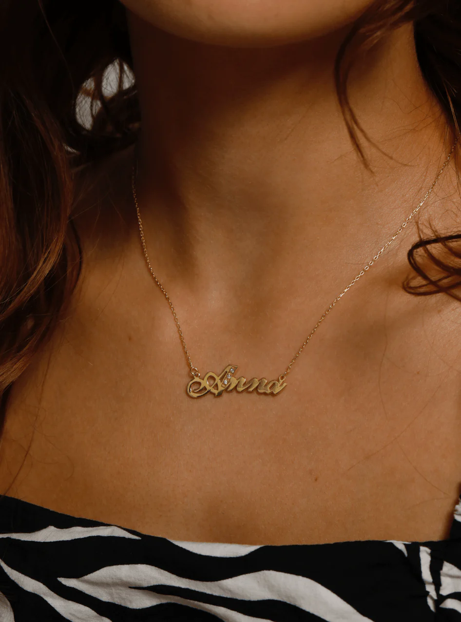 Name Necklace with Diamond Initial - Image 4