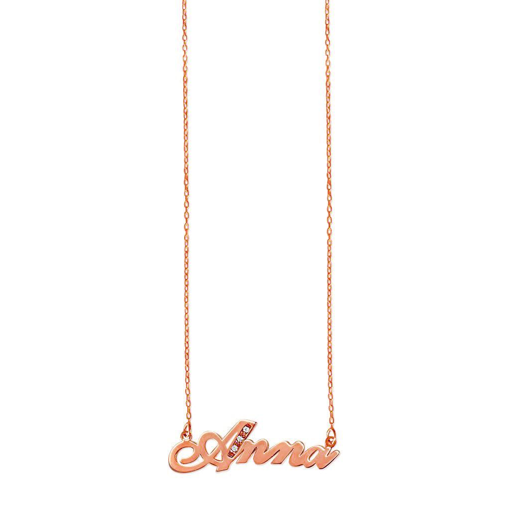 Name Necklace with Diamond Initial - Image 7