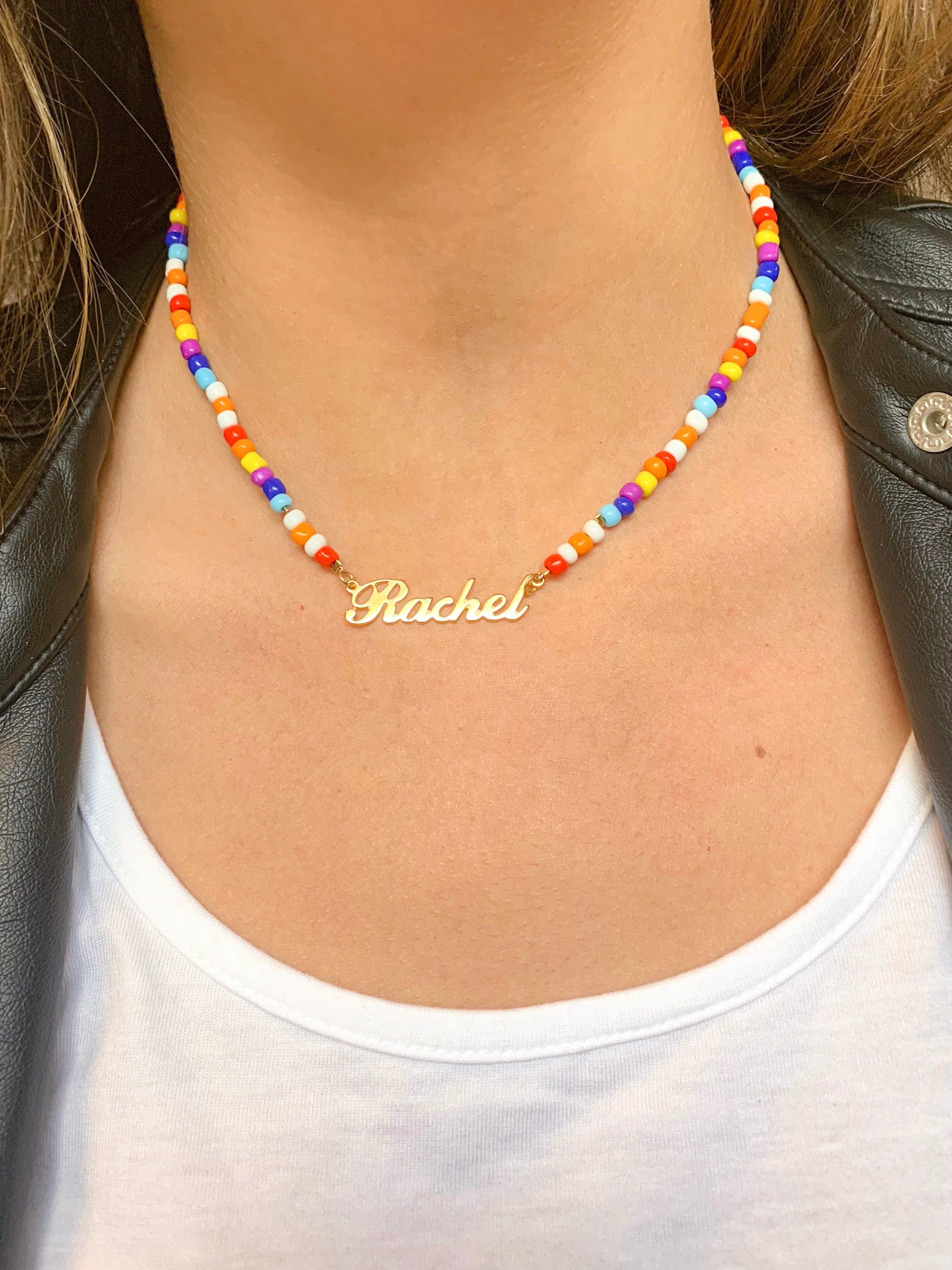 Om Radiance Beaded Name Necklace - Image 2
