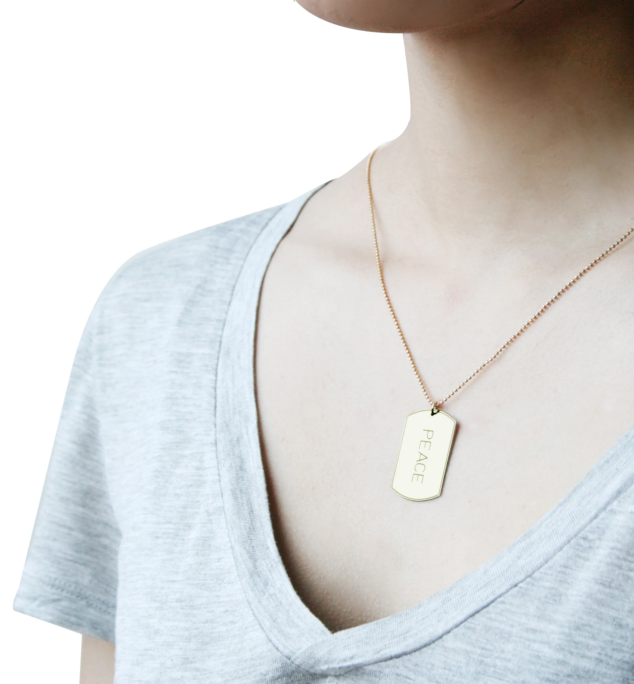 Peace Tag Necklace - Image 2