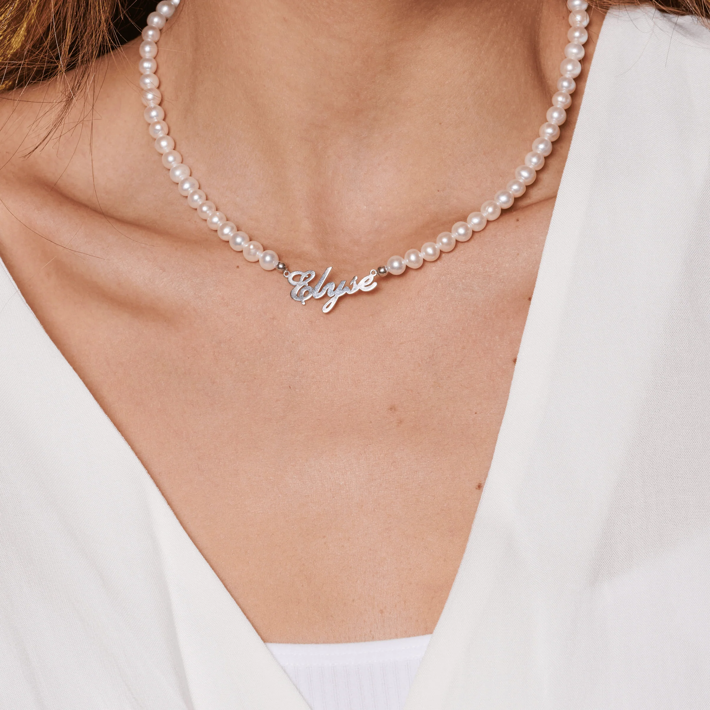 Pearl Beaded Name Necklace - Image 3