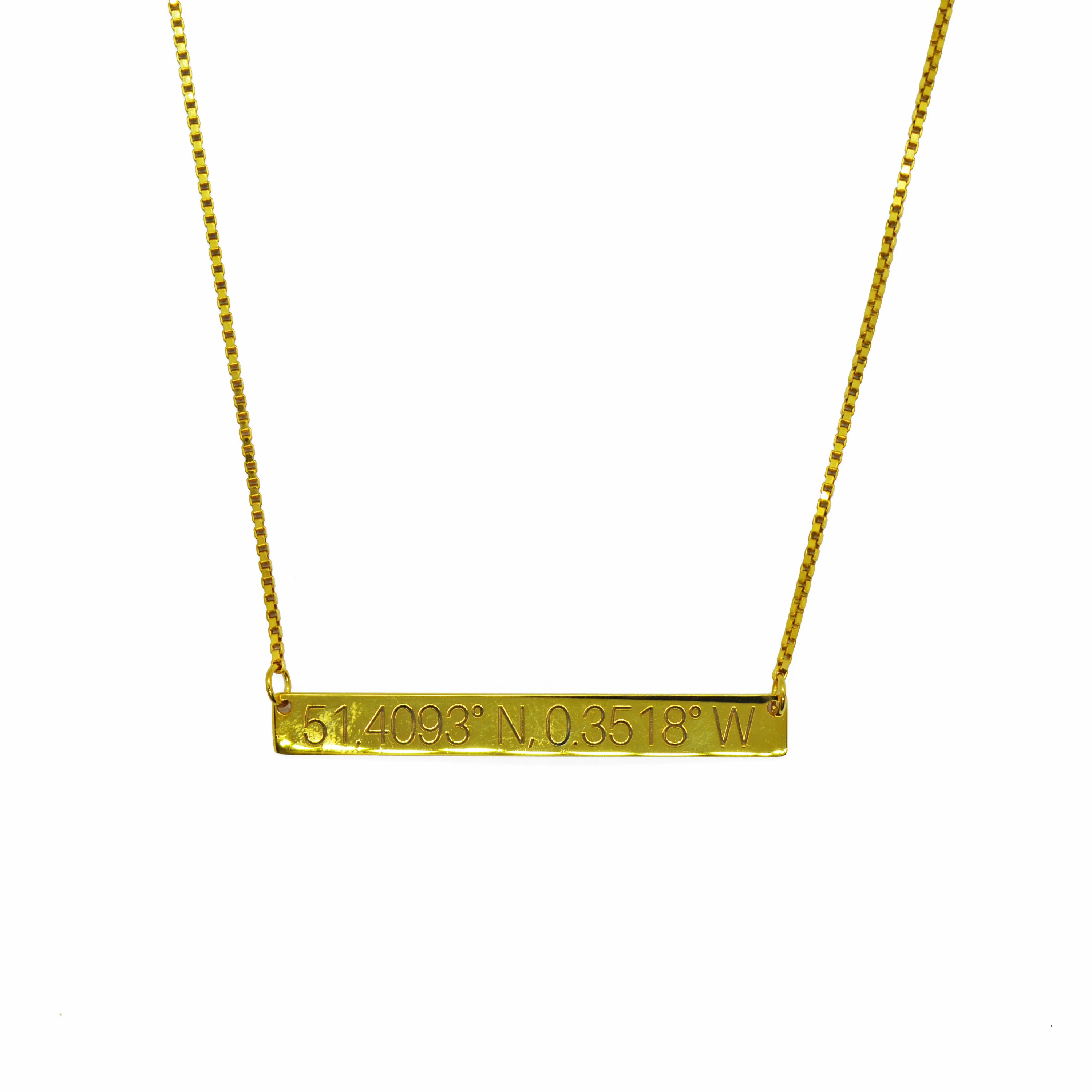 Personalised Coordinates Bar Necklace