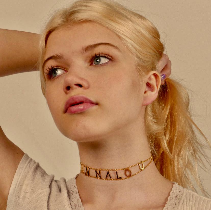 Personalised English Letter Choker Necklace - Image 2