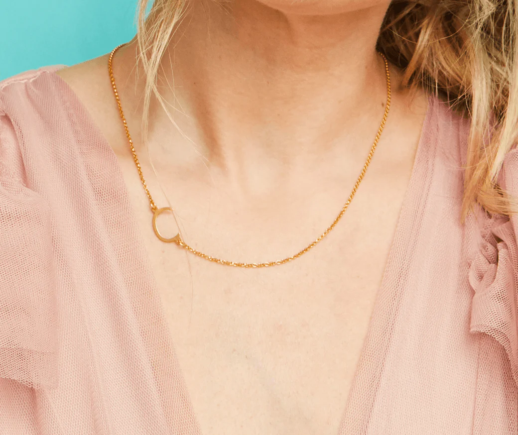 Personalised Initial Sideways Necklace - Image 2
