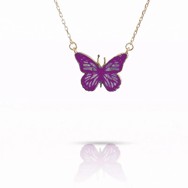Purple Butterfly Necklace - Image 3