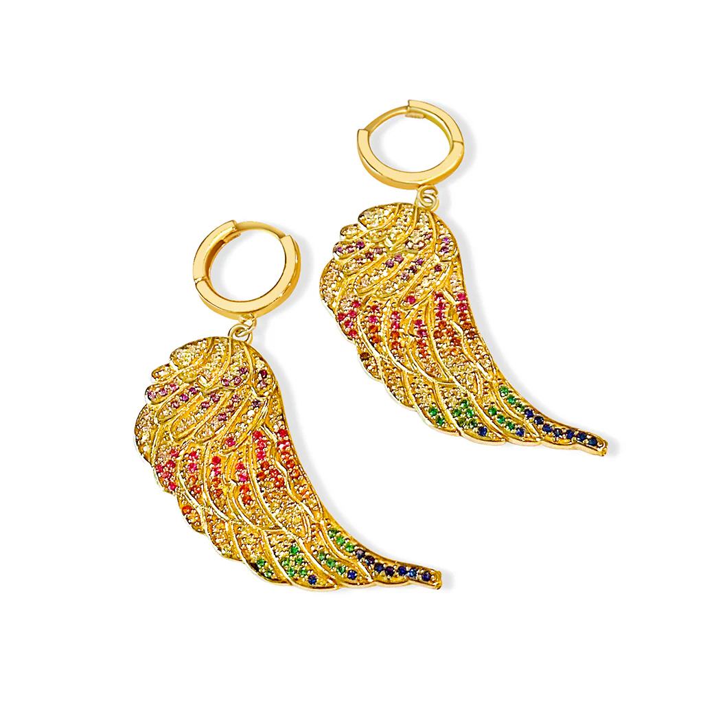 Rainbow Angel Wing Earrings