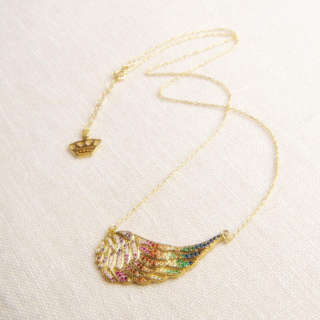 Rainbow Angel Wing Necklace - Image 4